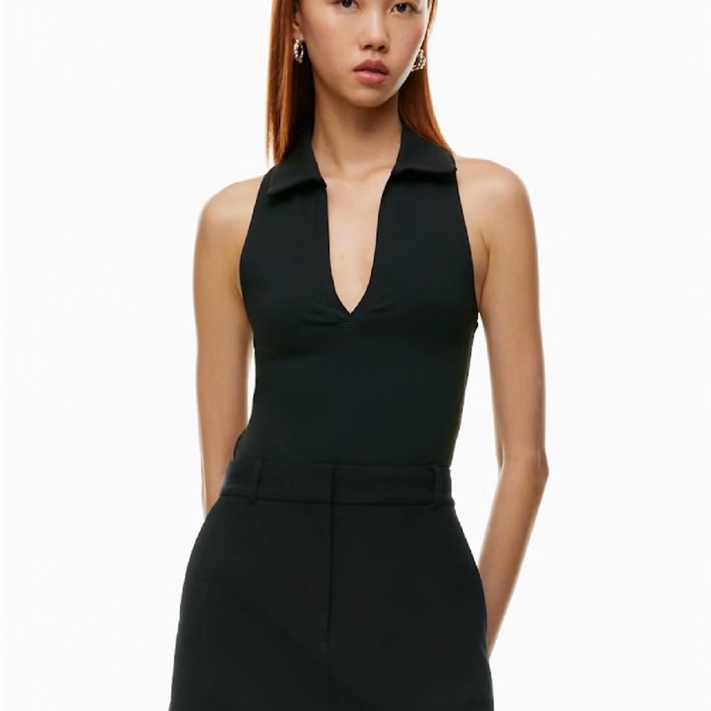 Aritzia Babaton Black Polo Crop